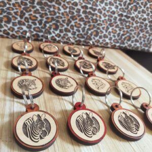 Wooden Engraved Animal Design Key holder